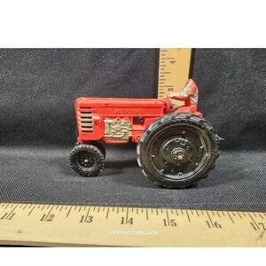 Vintage Auburn Co Red Rubber Toy Tractor Comolete Wheel Sets Headless Farmer